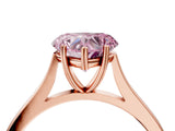 Rose gold Fancy Pink Heart  Solitaire Heart Prong Engagement Ring with Tapered Band_59