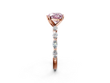 Rose gold Fancy Pink Heart  Solitaire Marquise Side Stone Prong Setting Ring_46