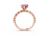 Rose gold Fancy Pink Heart  Solitaire Marquise Side Stone Prong Setting Ring_47