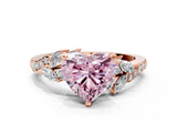 Rose gold Fancy Pink Heart  Solitaire Marquise Twist Band with Six-Prong Setting_45