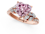 Rose gold Fancy Pink Heart  Solitaire Marquise Twist Band with Six-Prong Setting_46