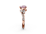 Rose gold Fancy Pink Heart  Solitaire Marquise Twist Band with Six-Prong Setting_47