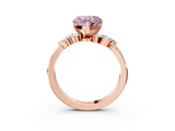 Rose gold Fancy Pink Heart  Solitaire Marquise Twist Band with Six-Prong Setting_48
