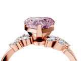 Rose gold Fancy Pink Heart  Solitaire Marquise Twist Band with Six-Prong Setting_49