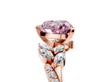 Rose gold Fancy Pink Heart  Solitaire Marquise Twist Band with Six-Prong Setting_50