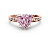 Rose gold Fancy Pink Heart  Solitaire Pavé Band Prong Setting Ring_20