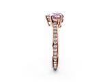 Rose gold Fancy Pink Heart  Solitaire Pavé Band Prong Setting Ring_22