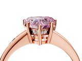 Rose gold Fancy Pink Heart  Solitaire Pavé Band Prong Setting Ring_24