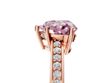 Rose gold Fancy Pink Heart  Solitaire Pavé Band Prong Setting Ring_25