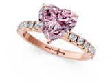 Rose gold Fancy Pink Heart  Solitaire Pavé Band with Four-Prong Setting_151