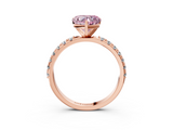 Rose gold Fancy Pink Heart  Solitaire Pavé Band with Four-Prong Setting_153