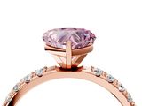 Rose gold Fancy Pink Heart  Solitaire Pavé Band with Four-Prong Setting_154