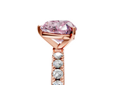 Rose gold Fancy Pink Heart  Solitaire Pavé Band with Four-Prong Setting_155