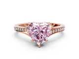 Rose gold Fancy Pink Heart  Solitaire Pavé Band with Four-Prong Setting_28