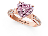 Rose gold Fancy Pink Heart  Solitaire Pavé Diamond Engagement Ring with Four-Prong Setting_164