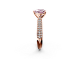 Rose gold Fancy Pink Heart  Solitaire Pavé Diamond Engagement Ring with Four-Prong Setting_165