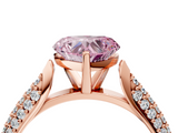 Rose gold Fancy Pink Heart  Solitaire Pavé Diamond Engagement Ring with Four-Prong Setting_167