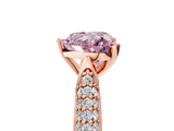 Rose gold Fancy Pink Heart  Solitaire Pavé Diamond Engagement Ring with Four-Prong Setting_168