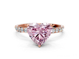 Rose gold Fancy Pink Heart  Solitaire Pavé Diamond Engagement Ring with Four-Prong Setting_25
