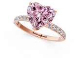 Rose gold Fancy Pink Heart  Solitaire Pavé Diamond Engagement Ring with Four-Prong Setting_26
