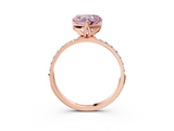 Rose gold Fancy Pink Heart  Solitaire Pavé Diamond Engagement Ring with Four-Prong Setting_28