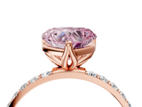 Rose gold Fancy Pink Heart  Solitaire Pavé Diamond Engagement Ring with Four-Prong Setting_29