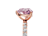 Rose gold Fancy Pink Heart  Solitaire Pavé Diamond Engagement Ring with Four-Prong Setting_30