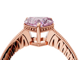 Rose gold Fancy Pink Heart  Solitaire Pavé Diamond Milgrain Engagement Ring with Four-Prong Setting_7