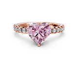 Rose gold Fancy Pink Heart  Solitaire Pave Diamond Engagement Ring with Four-Prong Setting_336