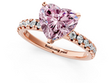 Rose gold Fancy Pink Heart  Solitaire Pave Diamond Engagement Ring with Four-Prong Setting_337