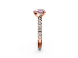 Rose gold Fancy Pink Heart  Solitaire Pave Diamond Engagement Ring with Four-Prong Setting_338