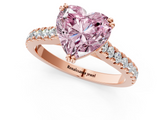 Rose gold Fancy Pink Heart  Solitaire Pave Diamond Engagement Ring with Prong Setting_21