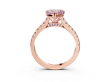Rose gold Fancy Pink Heart  Solitaire Pave Diamond Engagement Ring with Prong Setting_23