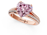 Rose gold Fancy Pink Heart  Solitaire Pave Split Shank Engagement Ring with Six-Prong Setting_38