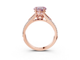 Rose gold Fancy Pink Heart  Solitaire Pave Split Shank Engagement Ring with Six-Prong Setting_40