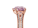 Rose gold Fancy Pink Heart  Solitaire Pave Split Shank Engagement Ring with Six-Prong Setting_42