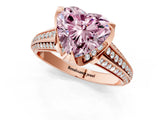 Rose gold Fancy Pink Heart  Solitaire Pave Split Shank Ring with Four-Prong Setting_82