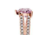 Rose gold Fancy Pink Heart  Solitaire Split Shank Pavé Diamond Engagement Ring_406