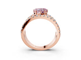 Rose gold Fancy Pink Heart  Solitaire Split Shank Pave Diamond Ring_52