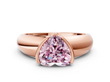Rose gold Fancy Pink Heart  Solitaire Tension Set Diamond Ring with Wide Band_37