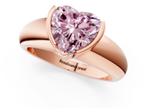 Rose gold Fancy Pink Heart  Solitaire Tension Set Diamond Ring with Wide Band_38