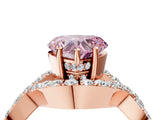 Rose gold Fancy Pink Heart  Solitaire Twist Band Pavé Diamond Engagement Ring_40