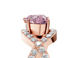 Rose gold Fancy Pink Heart  Solitaire Twist Band Pavé Diamond Engagement Ring_41