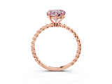 Rose gold Fancy Pink Heart  Solitaire Twist Band Ring with Four-Prong Setting_70