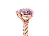 Rose gold Fancy Pink Heart  Solitaire Twist Band Ring with Four-Prong Setting_72