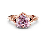 Rose gold Fancy Pink Heart  Solitaire Twist Band Six-Prong Setting 1
