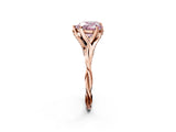 Rose gold Fancy Pink Heart  Solitaire Twist Band Six-Prong Setting 3