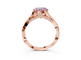 Rose gold Fancy Pink Heart  Solitaire Twist Band Six-Prong Setting 4