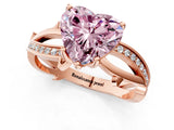 Rose gold Fancy Pink Heart  Solitaire Twist Band with Pavé Accents and Four-Prong Setting_20