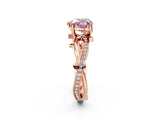 Rose gold Fancy Pink Heart  Solitaire Twist Band with Pavé Accents and Four-Prong Setting_21